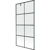 Mexen Next vienos durys vonios ekranas 90 x 150 cm, juodas tinklelis, gun metal - 895-090-000-00-77-95
