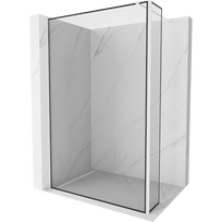 Mexen Kioto dušo sienelė Walk-in 120 x 40 cm, juodas rėmas, balta - 800-120-212-20-70-040