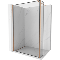 Mexen Kioto dušo sienelė Walk-in 90 x 30 cm, juodas rėmelis, šlifuotas varis - 800-090-212-65-70-030