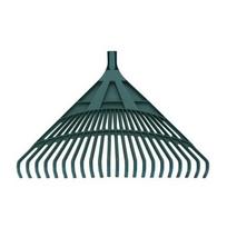 Grėblys-šluota 22 dantų plastikinis be koto 51x46 cm žalias 115309