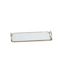 Padėklas metalinis su veidrodžiu aukso sp. 350x200x50 mm VC7456B