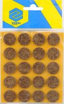 Padukai baldams iš veltinio 28 mm 12 vnt. rudi 74853
