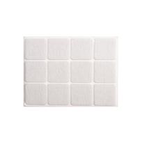 Padukai baldams iš veltinio 28*28 mm 12 vnt. balti 74843
