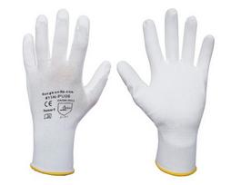 Pirštinės nailoninės apliet.poliuret PU EKO baltos  8" 5004 (12)