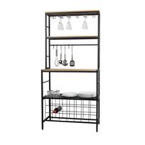 Lentyna/baras pastatoma 40x84x117 cm juoda, medis Urban Living 151546