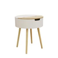 Staliukas medinis su stalčiumi 45x54,5x45 cm balta/medžio sp. Home Deco HD3864