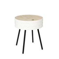 Staliukas medinis atsid. viršus 38x38x45 cm balta/medžio sp.Home Deco HD7461