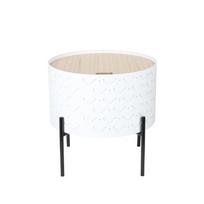Staliukas medinis atsid. viršus 35x35x35 cm balta/medžio sp. Home Deco HD6412