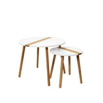 Staliukai mediniai 2 vnt. 60x48/40x40 cm balti/rudi Home Deco HD7356