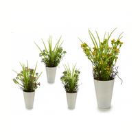 Dirbtinis augalas su baltu vazonu 12x12x30 cm (mix)  Ibergarden 55286