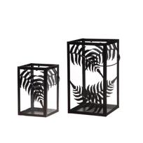Žibintai 2 vnt metaliniai 14x14x22/18x18x32 cm 4Living 623562