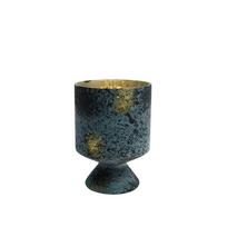 Stiklinė žvakidė JULEN PTMD 98319 Tamsiai mėlyna, 12x12x17 cm
