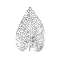 Dekoracija Lapas metalinis, sidabro spalva 26x41x4 cm Giftdecor 91472