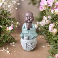 Figūrėlė Buda keramikinė su laikikliu smilkalams 7x6x14 cm Zen Arome