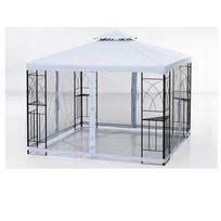 Pavėsinė sodo su tinklais nuo uodų 3x3x2,65 m pilka sp. 217302 4Living