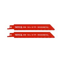 Ašmenys tiesiniam kardiniam pjūklui metalui BIM 150mm 18TPI 2 vnt. YT-33931 YATO