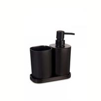 Vonios kambario aksesuarų rinkinys 3 vnt plastikas, juodos spalvos Berilo 89407
