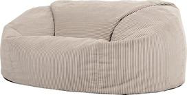 "Icon Soul" XXL pupų maišo sofa suaugusiesiems, smėlio spalvos, pūkuotas velvetinis audinys, 2 sėdimos vietos, patogi pupų maišo sofa su užpildu, atlošiama kėdė, poilsio kambarys, svetainės baldai