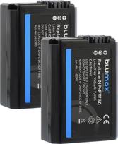 2 x "Blumax" baterija, suderinama su "Sony NP-FW50" | 950 mAh - "Sony Alpha 7 7II 7R 7S II 6300 6500 // NEX-6 NEX-7 NEX-F3 // CyberShot DSC RX10 IV // ZV-E10