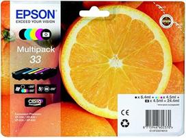 Epson T3337 rašalas, oranžinis, "Claria Premium", teksto ir blizgių nuotraukų spausdinimas (daugiapakuotė: 5 spalvos) (CYMK + foto juoda) 33