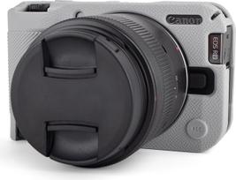 MUZIRI KINOKOO silikoninis dėklas fotoaparatui "Canon EOS R50 V" - minkštas guminis apsauginis dėklas skaitmeniniam fotoaparatui EOS R50 V/EOS R50V - atsparus įbrėžimams ir plonas minkštas dėklas - pilkas