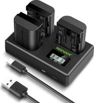 NEEWER 3 x 2200 mAh LP-E6P LP-E6NH LP-E6N LP-E6N pakaitinė baterija ir USB trigubas įkroviklis, suderinama su "Canon EOS R5 Mark II" EOS R5 EOS R5 EOS R6 EOS R7 EOS R 5D II III IV 6D 6D 6D II 7D 7D II 60D 70D 80D 90D
