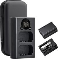 NZBS NP-FZ100 2280 mAh akumuliatoriaus ir LCD dvigubo įkroviklio rinkinys, skirtas "Sony Alpha A7III,A7IV,A7R III/A7R3,A7RIV,A7RV,A7C,A7S III/A7S3,A9,A9II,A6600,A9R,A9R,9S,FX3,FX3,FX30