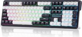 Redragon K745 Mechanische Tastatur, RGB, 2,4 GHz/BT/kabelgebunden, Mint Mambo-Schalter, Weiß und Schwarz