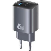 USAMS Charger T66 45W CC290 GaN Fast charge silver USA001666