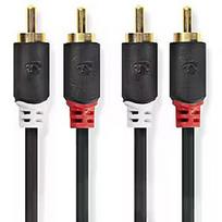 Nedis Kabelis Nedis 2x RCA - 2x RCA 0.5m CABW24200AT05