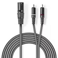 Nedis Kabelis Nedis XLR M - 2x RCA M 3m COTH15200GY30