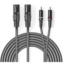 Nedis Kabelis Nedis 2x XLR M - 2x RCA M 3m COTH15210GY30