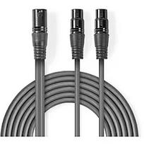 Nedis Kabelis Nedis XLR M - 2x XLR F 1.5m COTH15025GY15