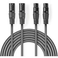 Nedis Kabelis Nedis 2x XLR M - 2x XLR F 1.5m COTH15030GY15