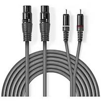 Nedis Kabelis Nedis 2x XLR F - 2x RCA M 3m COTH15230GY30
