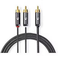 Nedis Kabelis Nedis 1x RCA - 2x RCA Subwoofer 3m CATB24000GY30