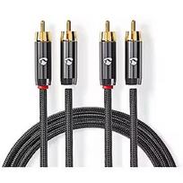 Nedis Kabelis Nedis 2x RCA - 2x RCA 1m CATB24200GY10