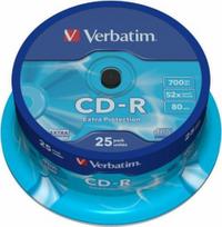 Verbatim CD-R Matrices 700MB 1x-52x Extra Protection, 25 Pack Spindle