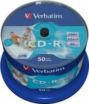 Verbatim CD-R Matrices AZO 700MB 1x- 52x Wide Printable non ID, 50 Pack Spindle