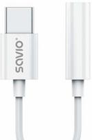 Savio USB-C Male - 3.5 mm Female White