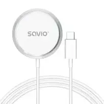 Savio No-Load Charger with USB-USB-C Cables 15W 1m White