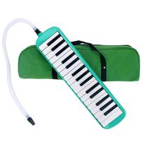 32 klavišų melodika instrumentas vaikams oro pianino klaviatūra sopraninė melodika su ilgu vamzdeliu, trumpais kandikliais ir nešiojimo krepšiu žalia