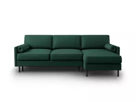 Kampinė Sofa lova - dešinė su patalynės dėže, Scott, 5 sėdimos vietos, 212x142x87, žalia