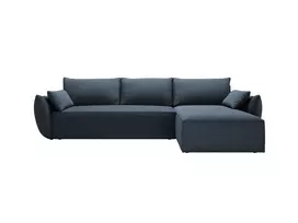 Kampinė Sofa lova - dešinė su patalynės dėže, Kaelle, 4 sėdimos vietos, 252x165x87, šviesiai pilka