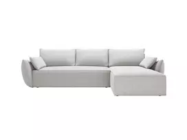 Kampinė Sofa lova - dešinė su patalynės dėže, Kaelle, 4 sėdimos vietos, 252x165x87, pilka
