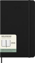 Kalendorius-užrašų knygutė Moleskine 2026 13x21cm, savaitė, kietas viršelis, juodos spalvos