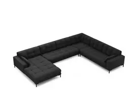 U formos kampinė sofa - dešinė, Mamaia, 7 sėdimos vietos, 327x256x75, tamsiai pilka