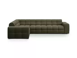 Velvet kampinė sofa - kairė, Kendal, 6 sėdimos vietos, 332x231x79, Amazon Green