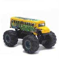 Modelis Traukiamas Veiksmo Žaislas Monster Truck Lydinio Dideli Ratai Žaidimo Transporto Priemonė Automobilio Dovana Berniukams Mergaitėms Monster Mokyklinis Autobusas Lietas Metalas geltona