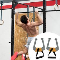 2 Pieces Portable Pull up Bar Fitness Equipment Multifunction Handles for Door Frame pilka spalva